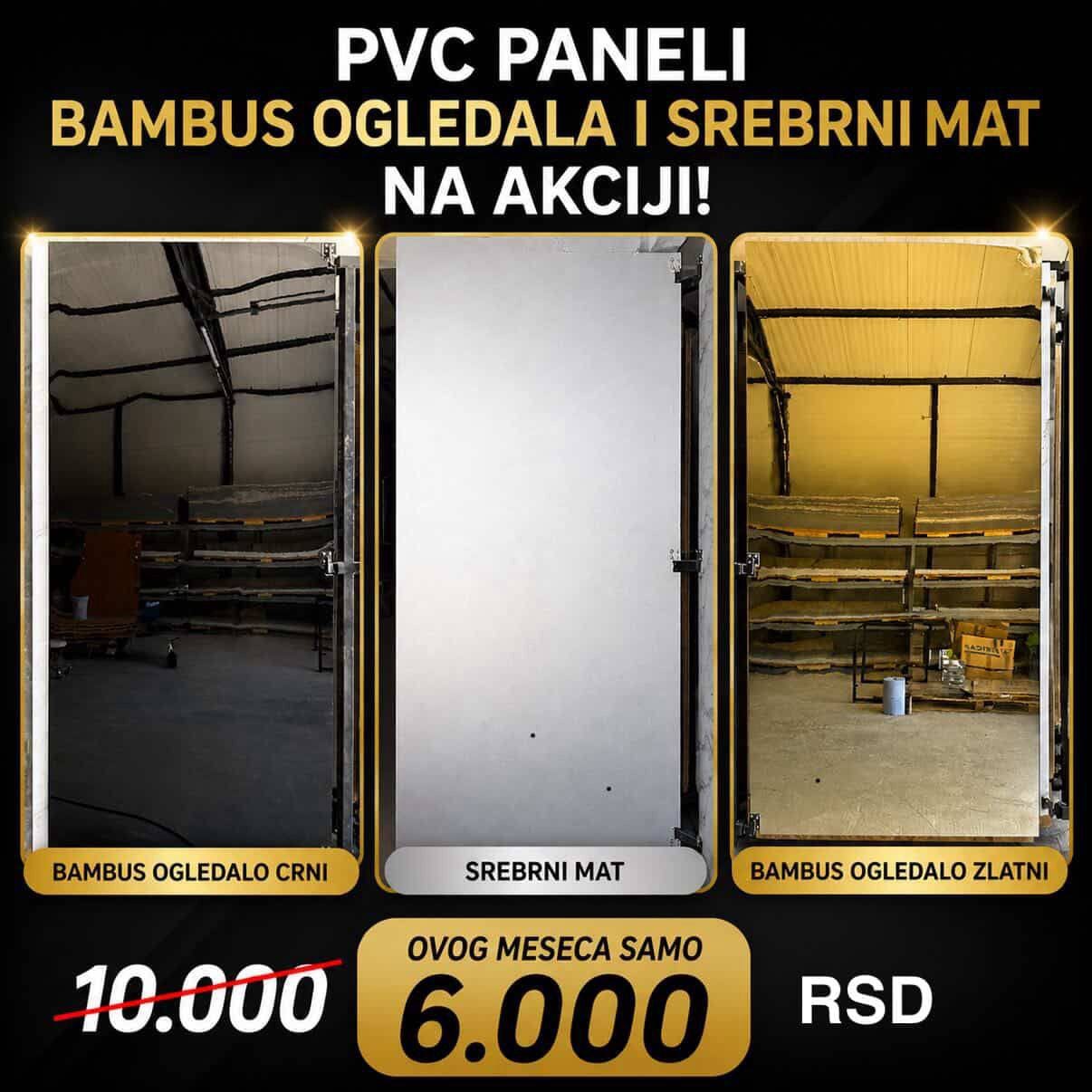 PVC Paneli, Bambus Ogledala i Srebrni Mat na Akciji – Prestige Wood